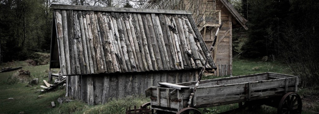 Huts and wagon